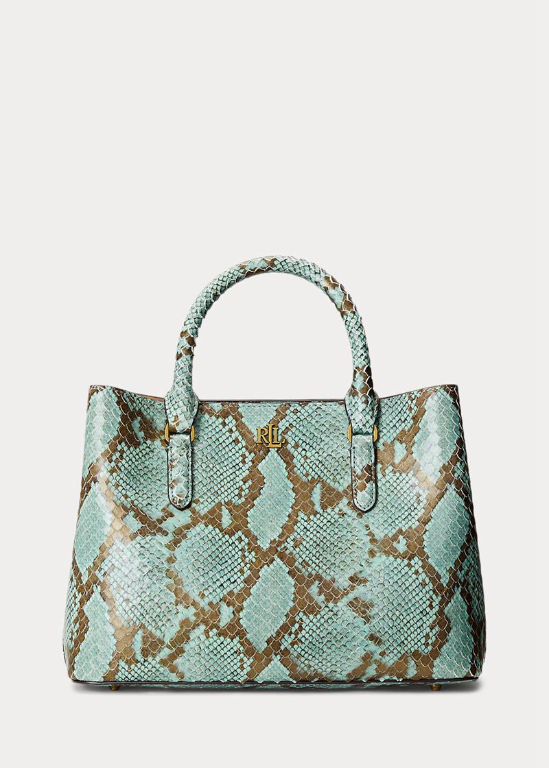 Bolso Lauren Mujer Faux-Snakeskin Medium Marcy Satchel Chile Verde Menta OZGFD-5863